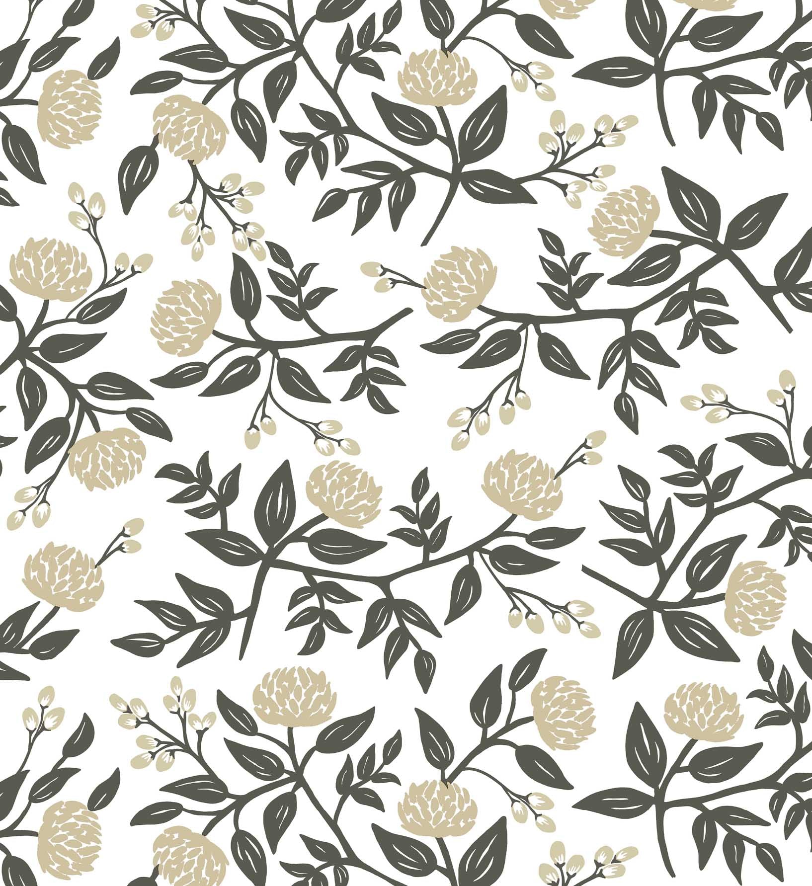 Cloverpaperco™ - Peonies Peel & Stick Wallpaper - White