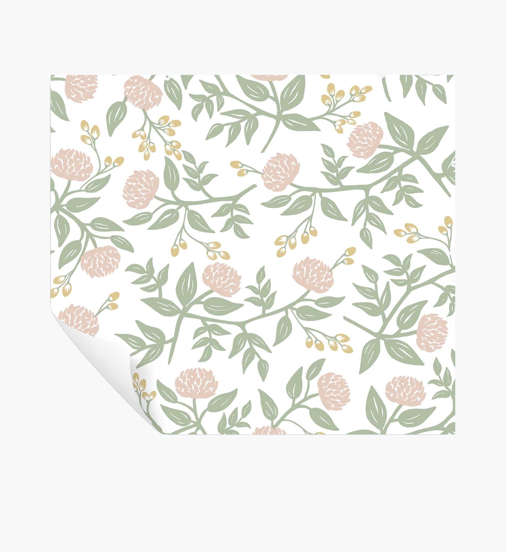 Cloverpaperco™ - Peonies Peel & Stick Wallpaper - Blush