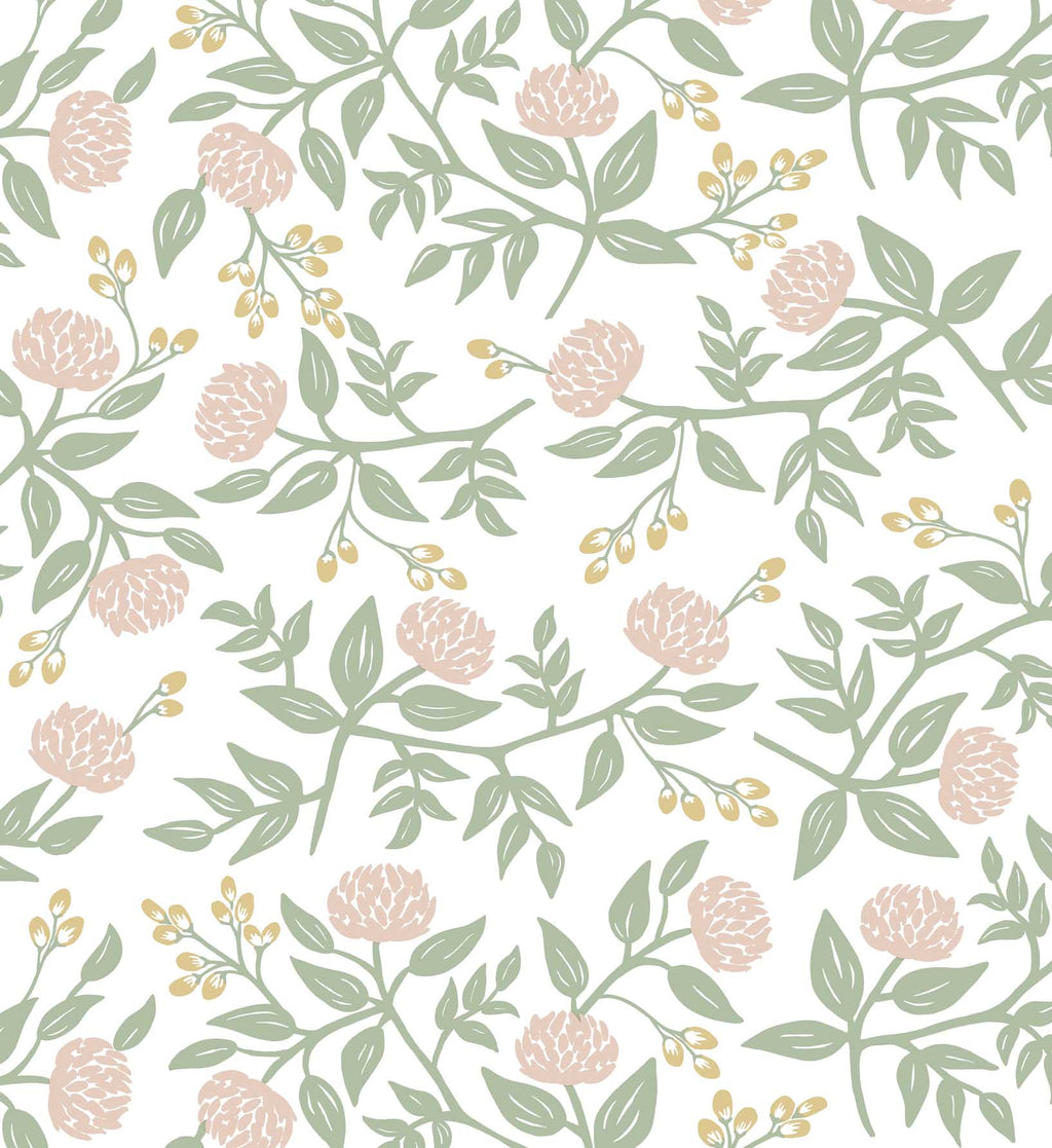 Cloverpaperco™ - Peonies Peel & Stick Wallpaper - Blush