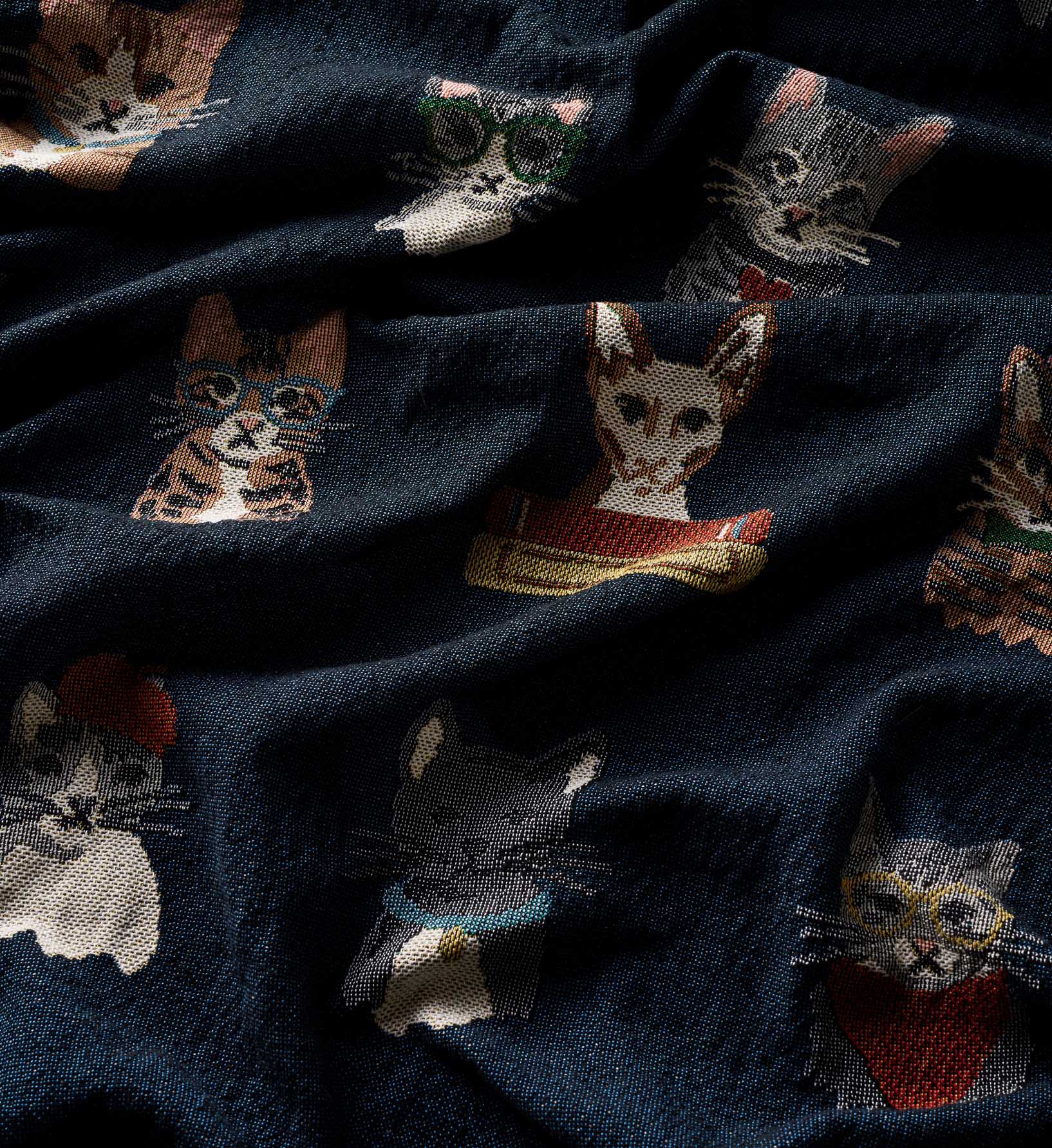 Cloverpaperco™ - Woven Blanket - Studious Cats