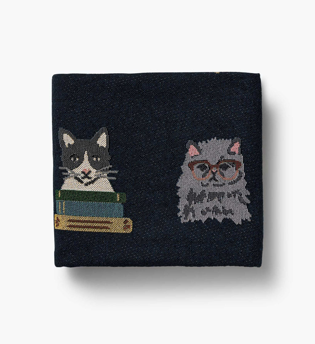Cloverpaperco™ - Woven Blanket - Studious Cats