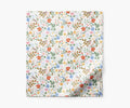 Cloverpaperco™ - Percale Flat Sheet - Strawberry Fields White