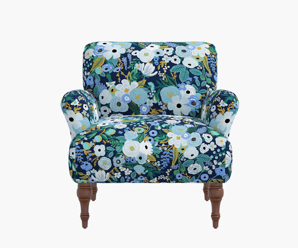 Cloverpaperco™ - Bristol Armchair - Garden Party Blue