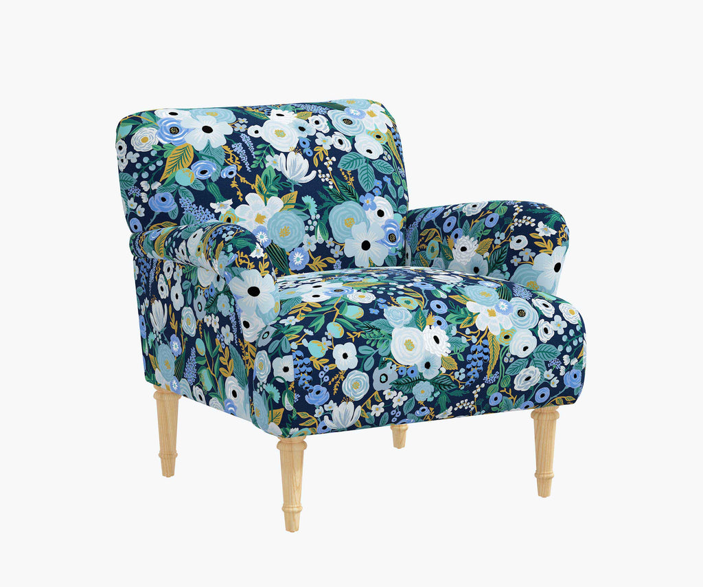 Cloverpaperco™ - Bristol Armchair - Garden Party Blue