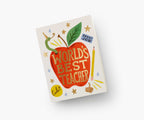 Cloverpaperco™ - World's Best Teacher Everyday Card - Single Card