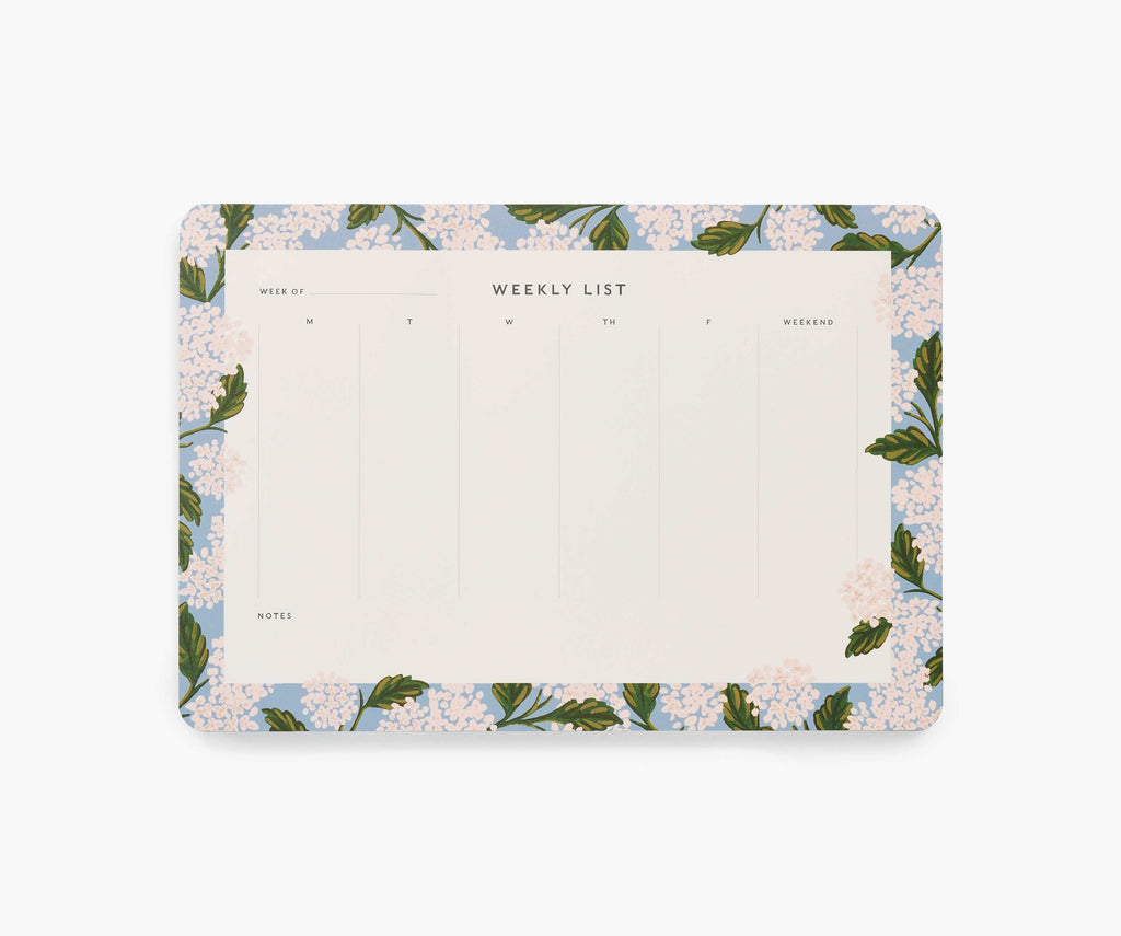Cloverpaperco™ - Weekly Desk Pad - Hydrangea