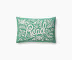 Cloverpaperco™ - Read Embroidered Pillow - Sage