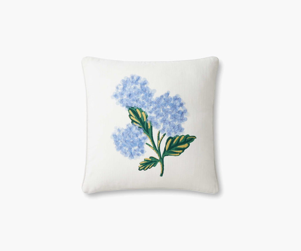Cloverpaperco™ - Hydrangea Bouquet Embellished Pillow - Cream
