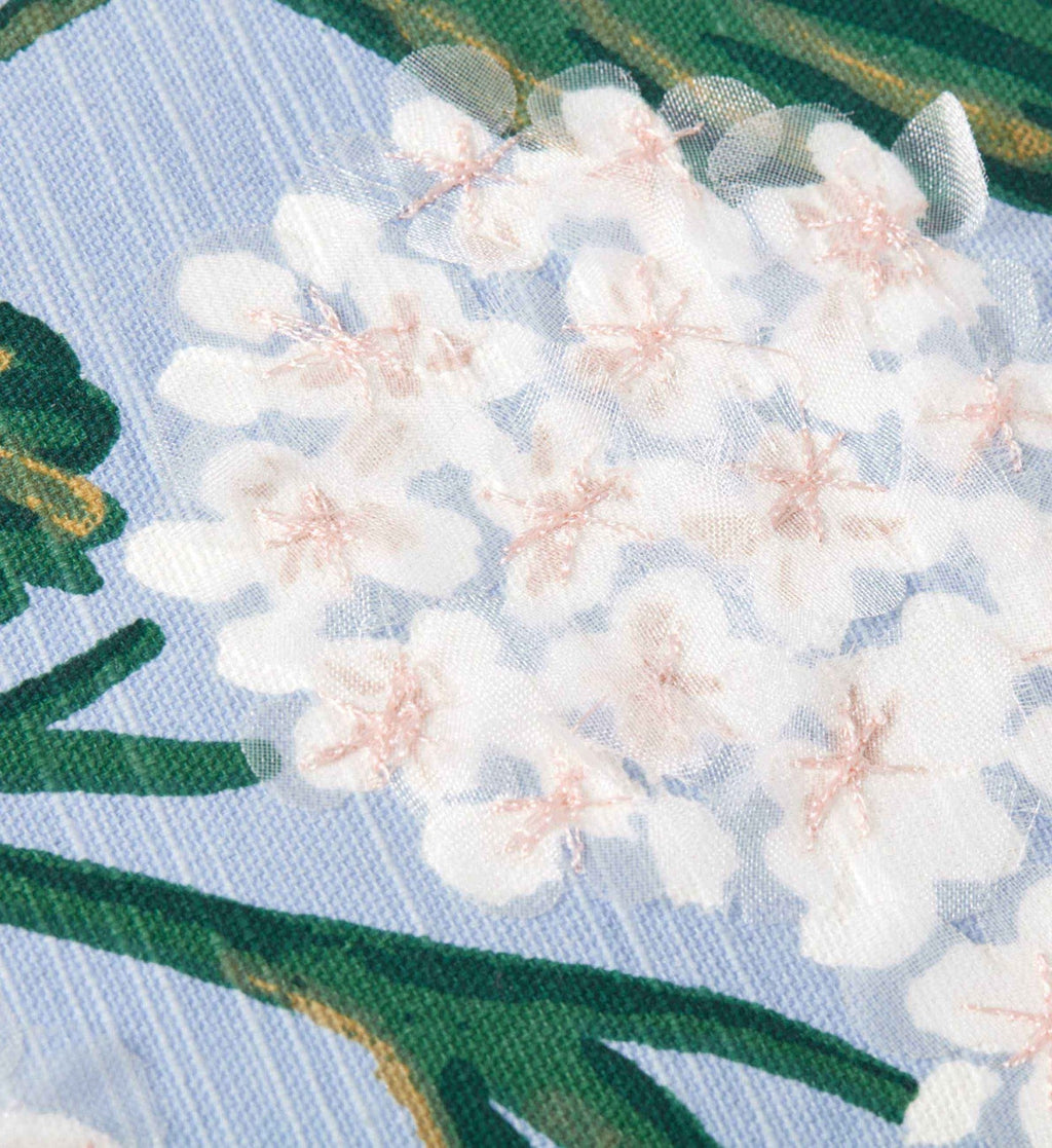 Cloverpaperco™ - Hydrangea Embellished Pillow - Blue