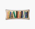 Cloverpaperco™ - Book Club Embroidered Lumbar Pillow - Cream