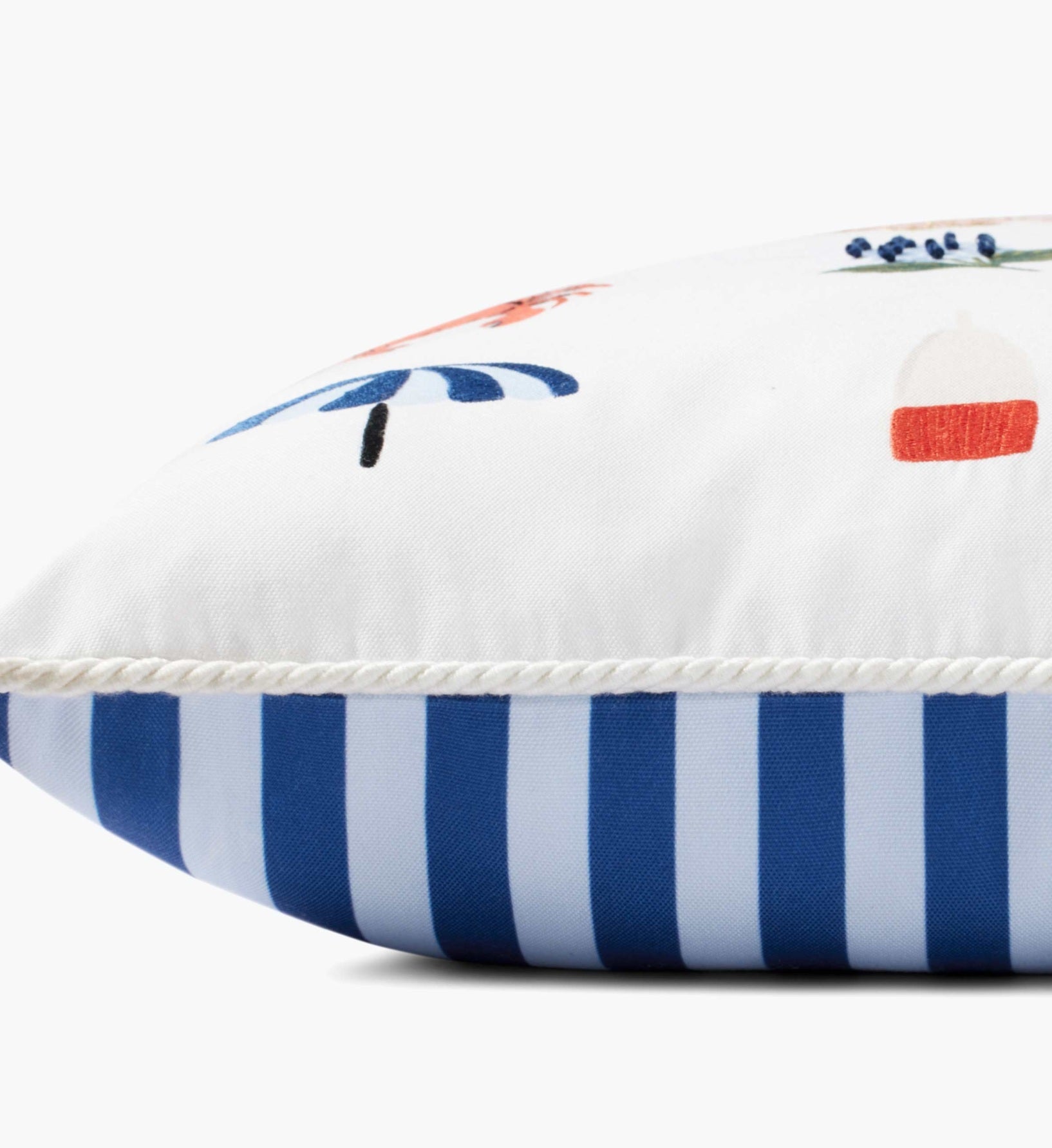 Cloverpaperco™ - Seaside Embroidered Pillow - White