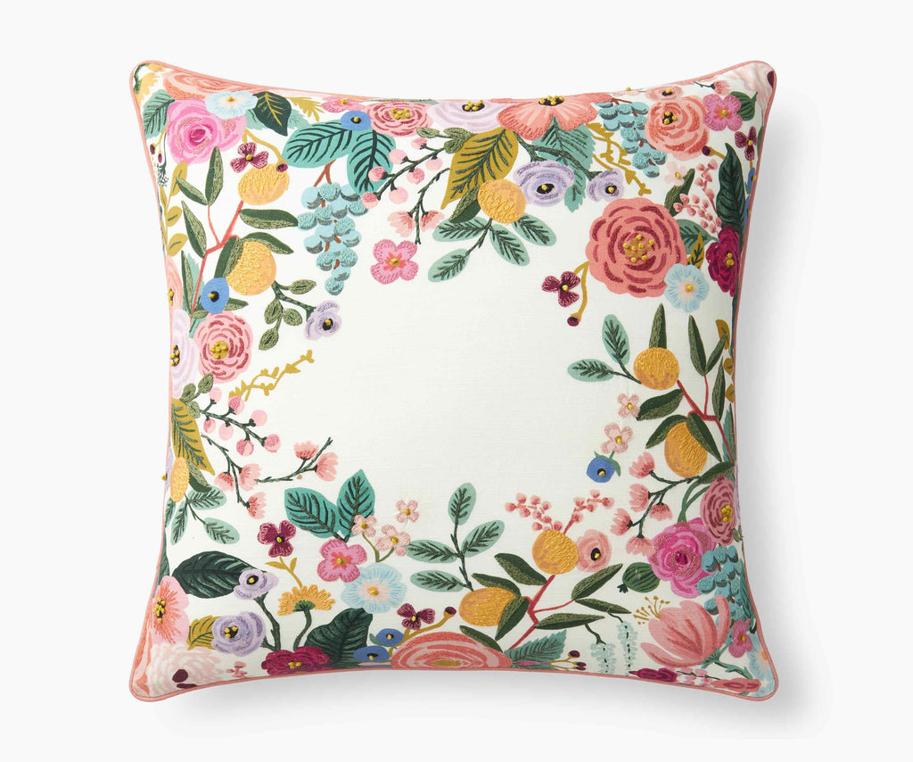 Cloverpaperco™ - Embroidered Pillow Cover - Garden Party
