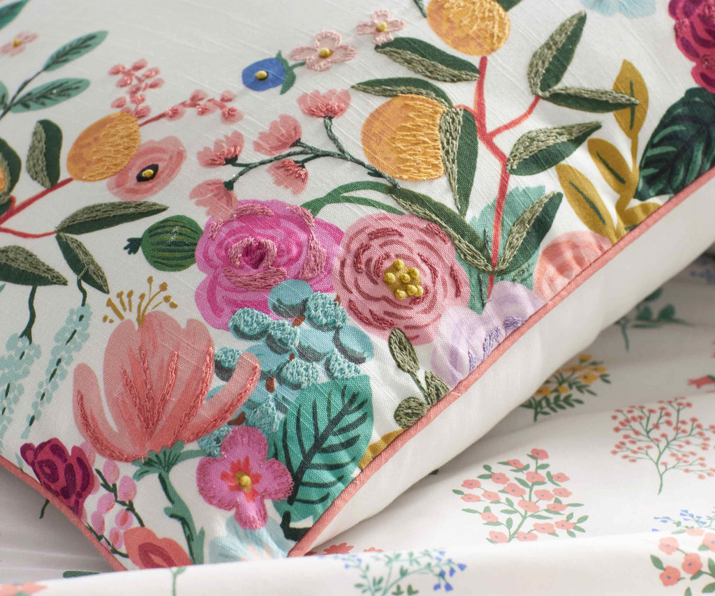 Cloverpaperco™ - Embroidered Pillow Cover - Garden Party