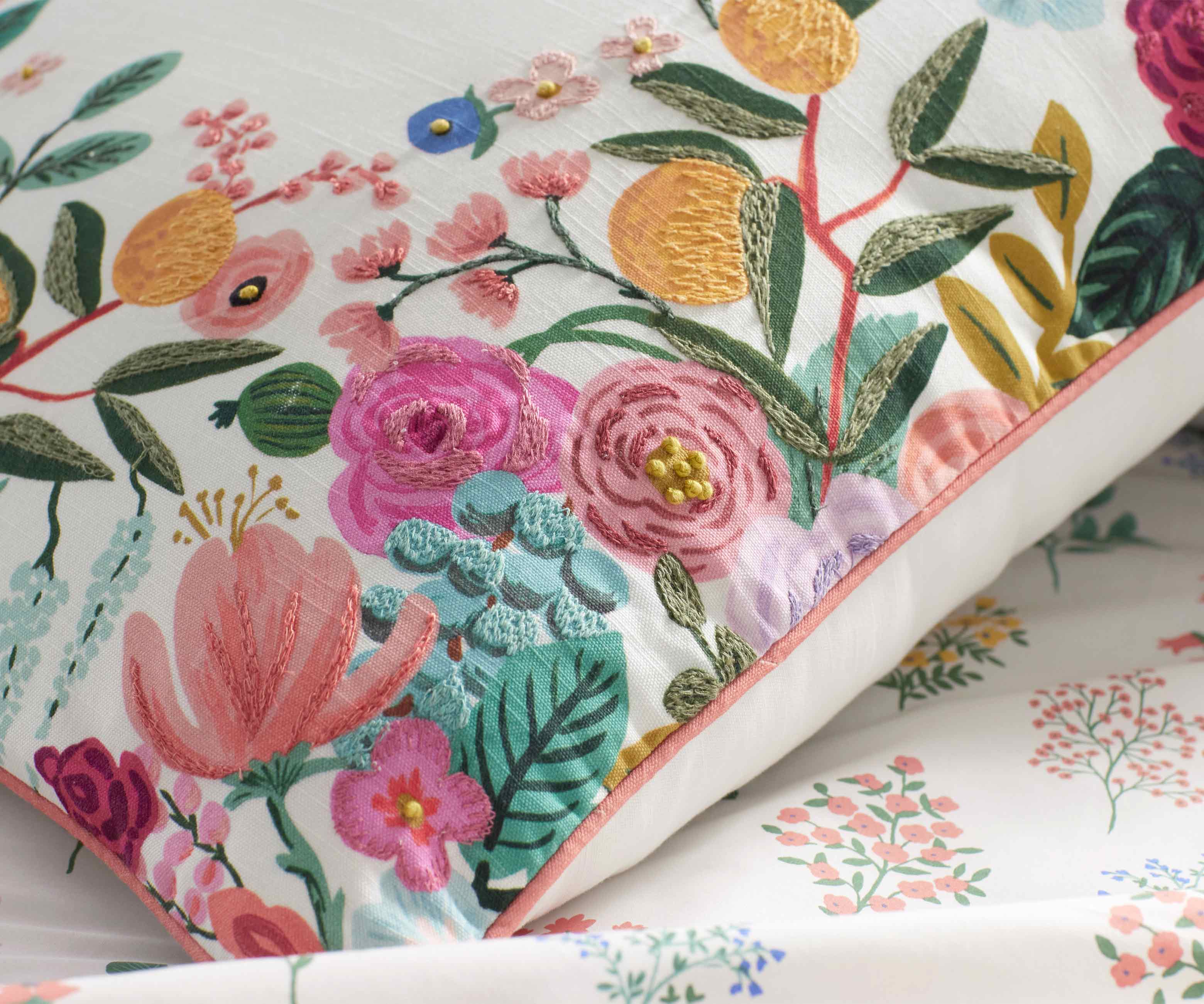 Cloverpaperco™ - Embroidered Pillow Cover - Garden Party