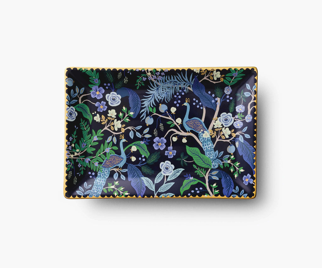Cloverpaperco™ - Porcelain Catchall Tray - Peacock