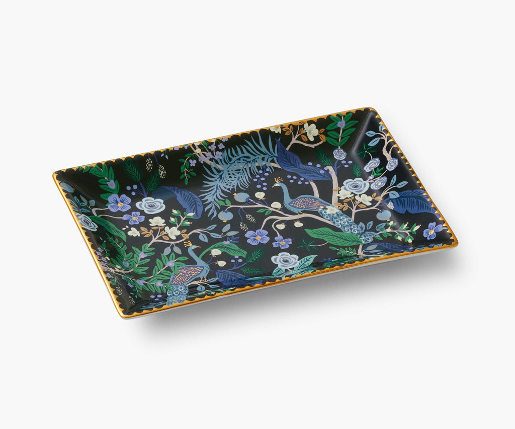 Cloverpaperco™ - Porcelain Catchall Tray - Peacock