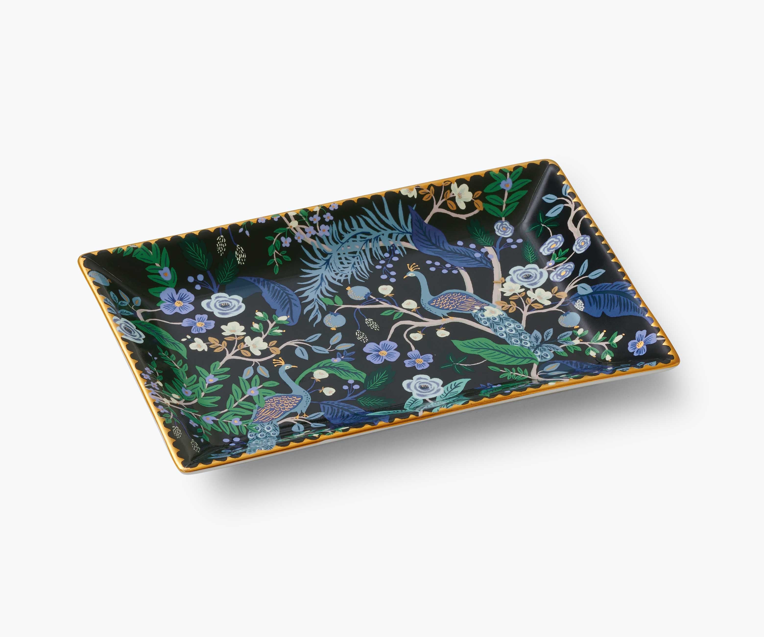 Cloverpaperco™ - Porcelain Catchall Tray - Peacock