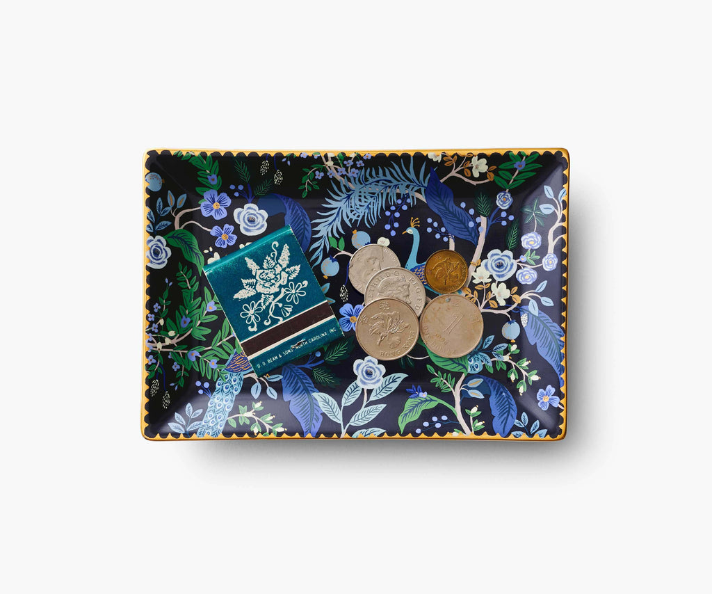 Cloverpaperco™ - Porcelain Catchall Tray - Peacock