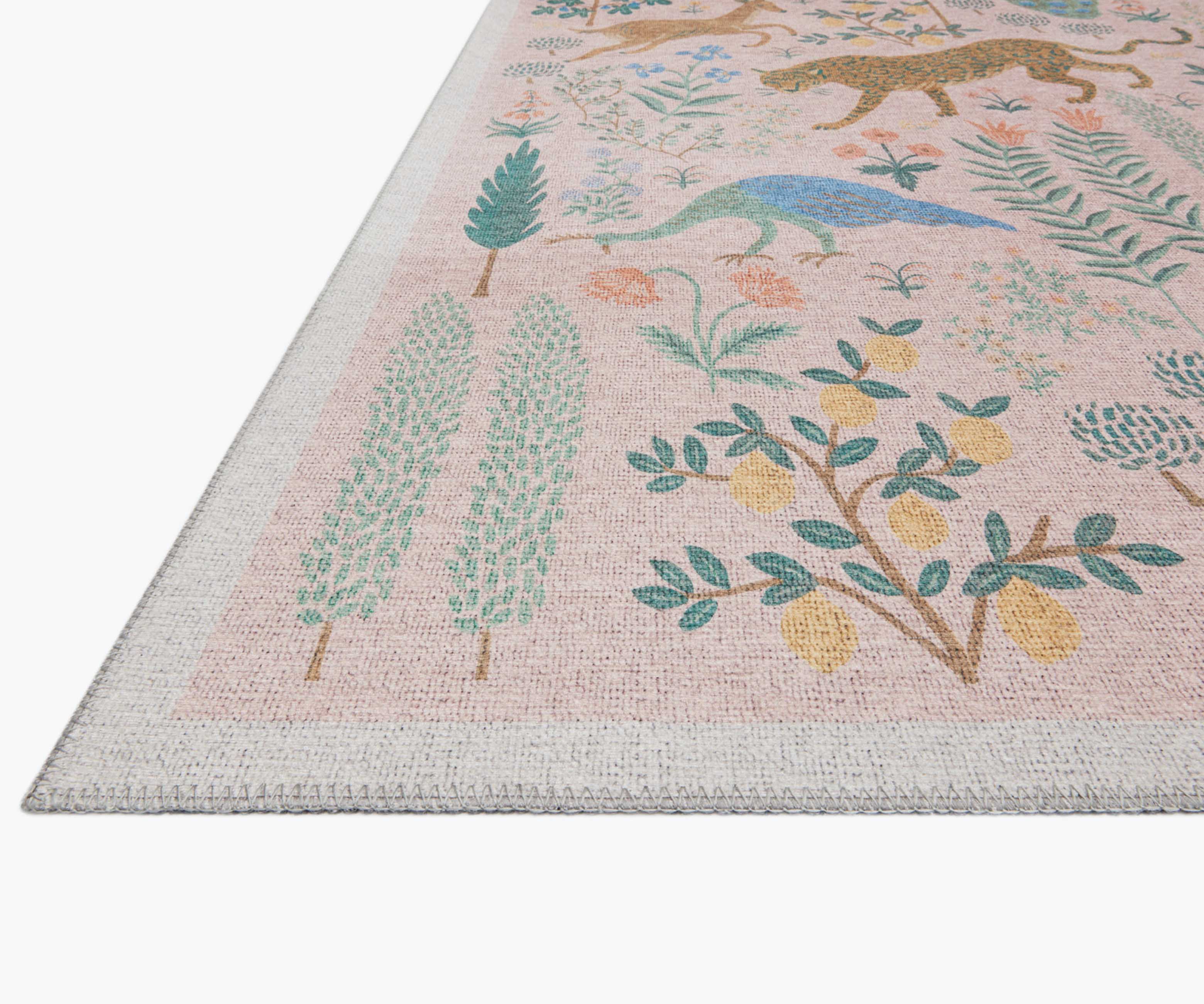 Cloverpaperco™ - Menagerie Les Fauves Printed Rug - Blush