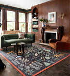 Cloverpaperco™ - Menagerie Les Fauves Printed Rug - Black