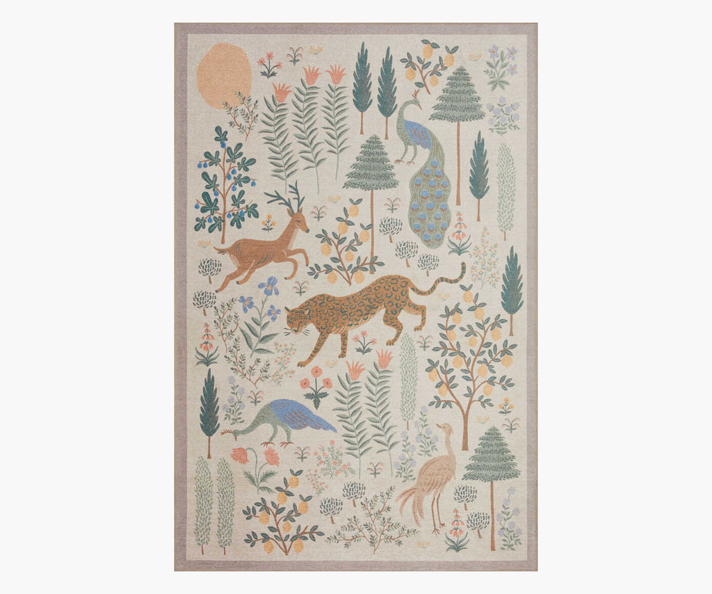 Cloverpaperco™ - Menagerie Les Fauves Printed Rug - Cream