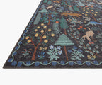 Cloverpaperco™ - Menagerie Forest Printed Rug - Black