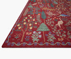 Cloverpaperco™ - Menagerie Forest Printed Rug - Crimson