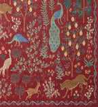 Cloverpaperco™ - Menagerie Forest Printed Rug - Crimson