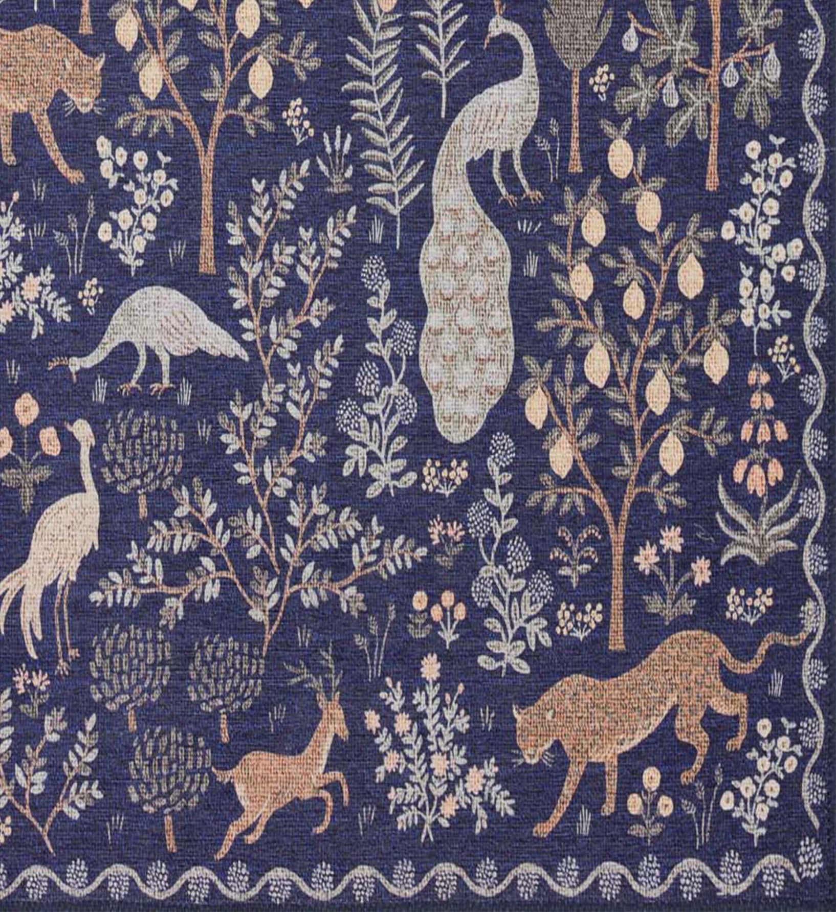 Cloverpaperco™ - Menagerie Forest Printed Rug - Navy