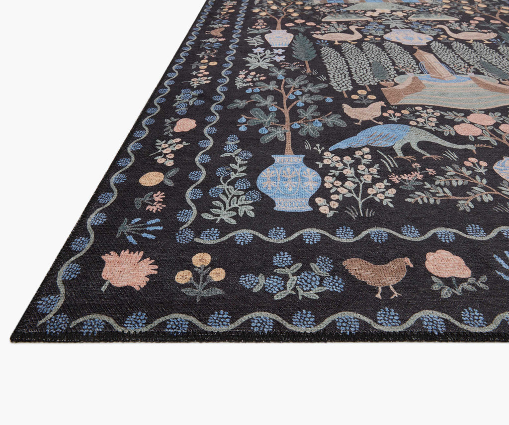 Cloverpaperco™ - Menagerie Camont Printed Rug - Black