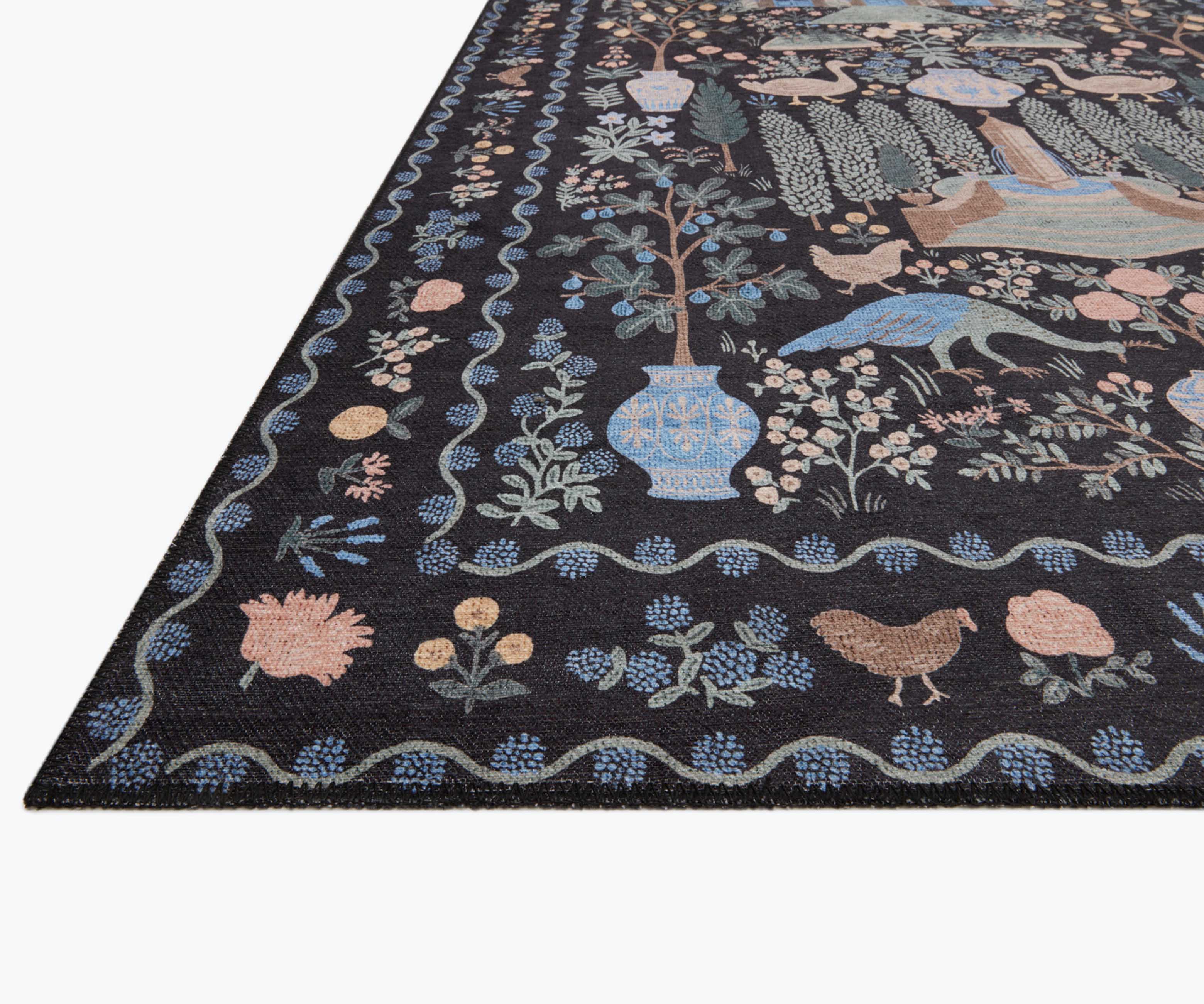 Cloverpaperco™ - Menagerie Camont Printed Rug - Black