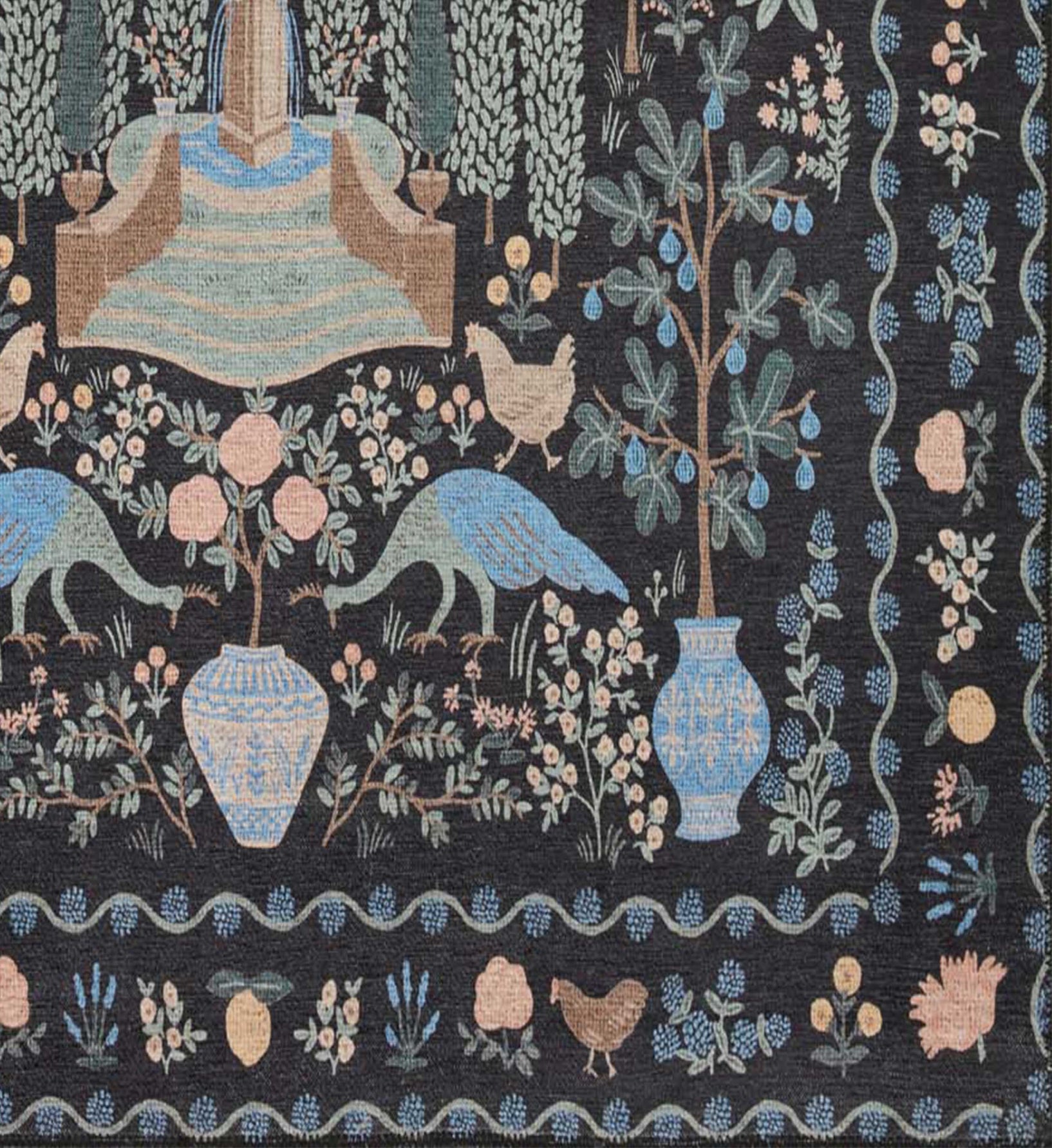 Cloverpaperco™ - Menagerie Camont Printed Rug - Black