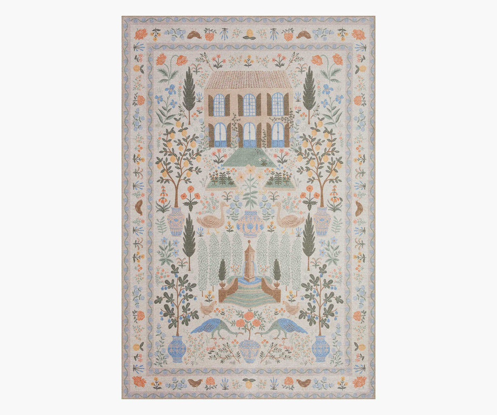 Cloverpaperco™ - Menagerie Camont Printed Rug - Cream