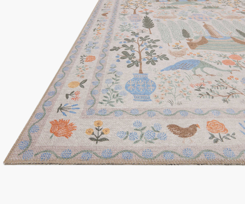 Cloverpaperco™ - Menagerie Camont Printed Rug - Cream