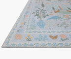 Cloverpaperco™ - Menagerie Camont Printed Rug - Light Blue
