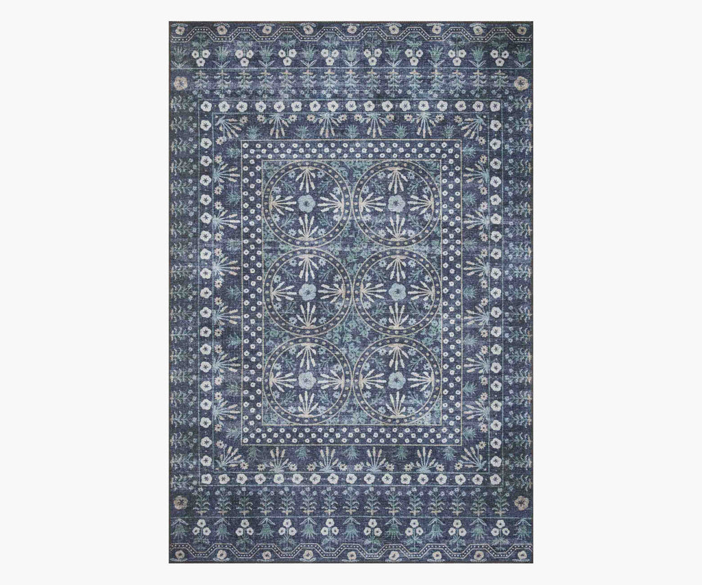 Cloverpaperco™ - Maison Rosette Power Loomed Rug - Blue