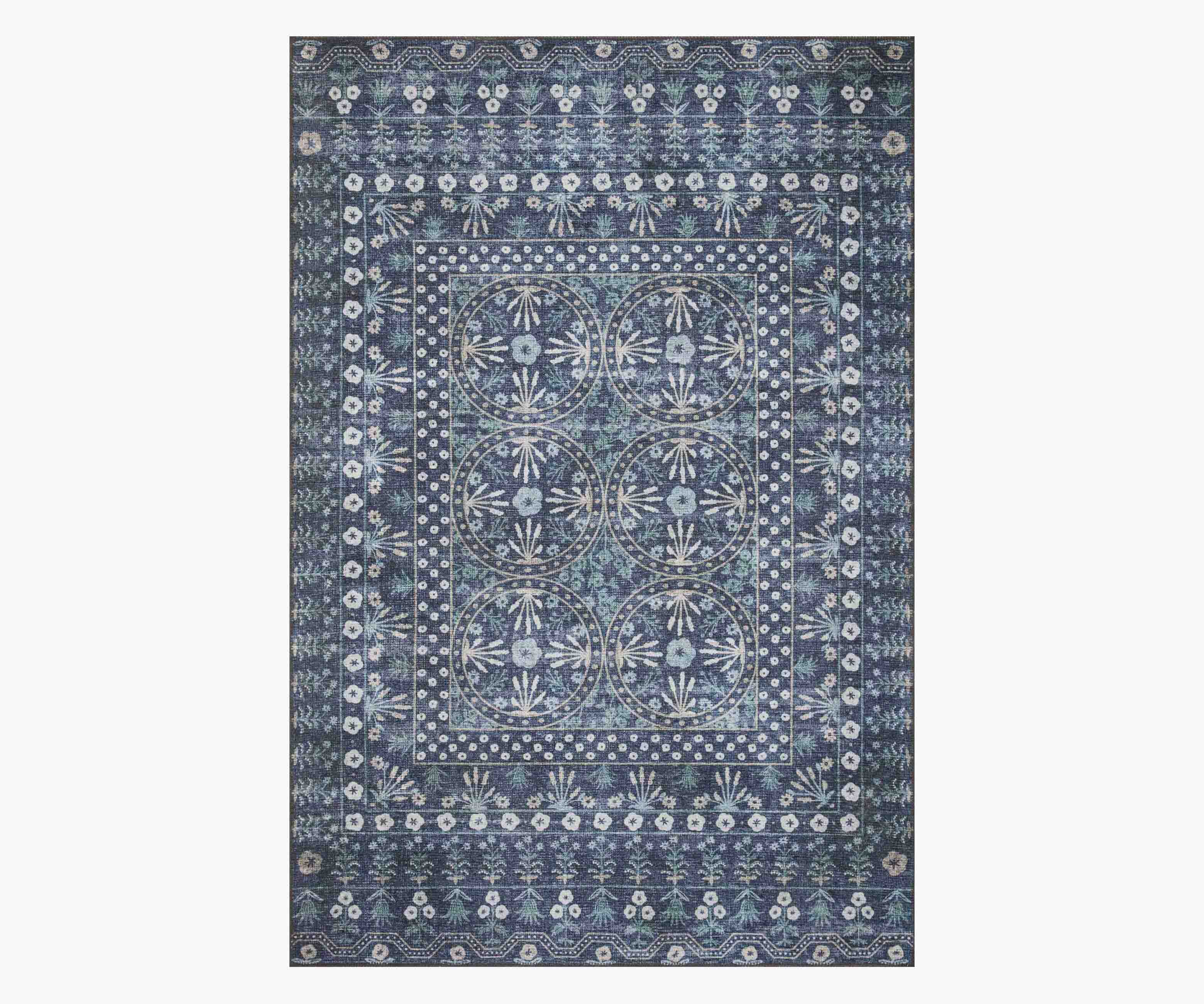 Cloverpaperco™ - Maison Rosette Power Loomed Rug - Blue
