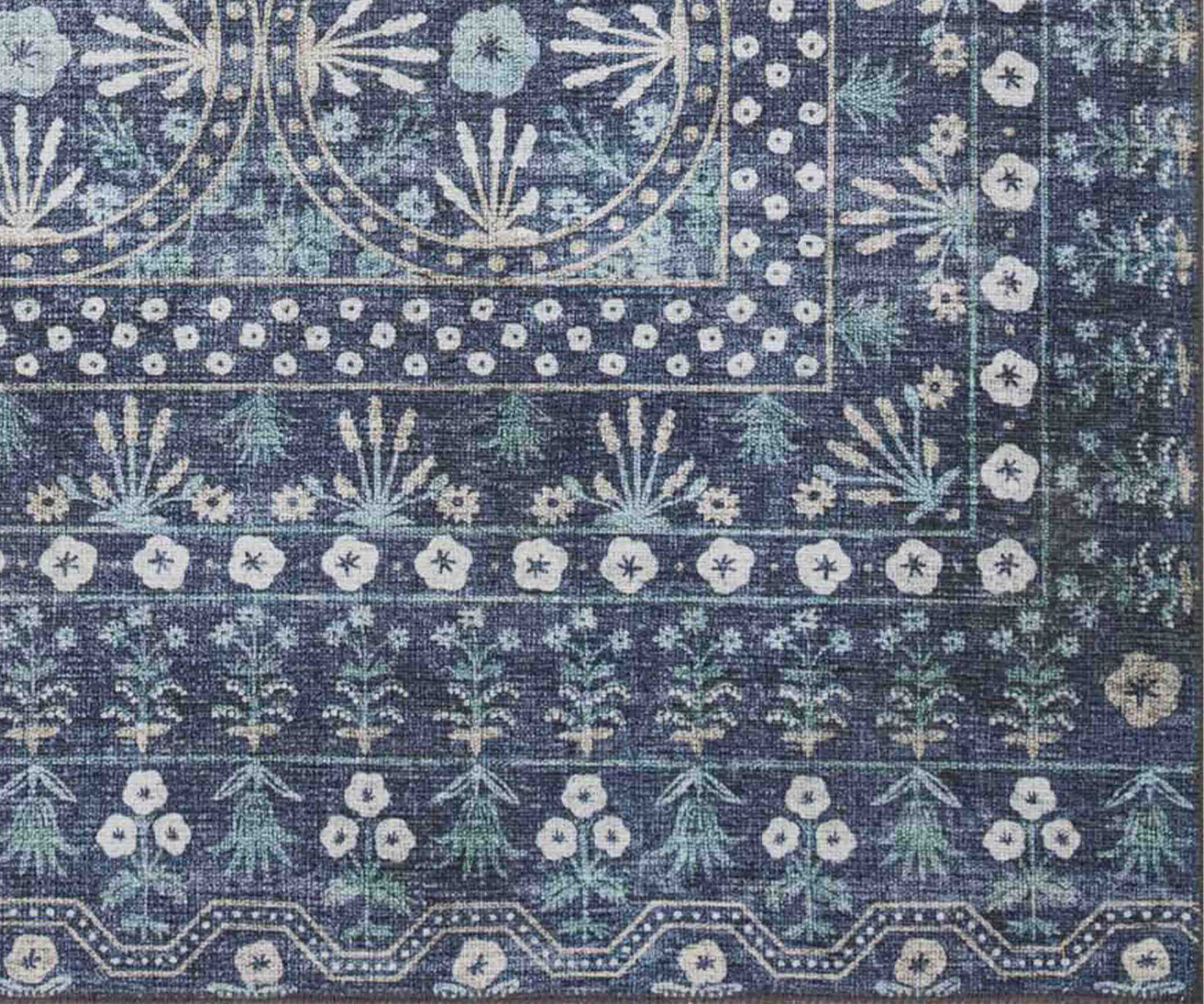 Cloverpaperco™ - Maison Rosette Power Loomed Rug - Blue