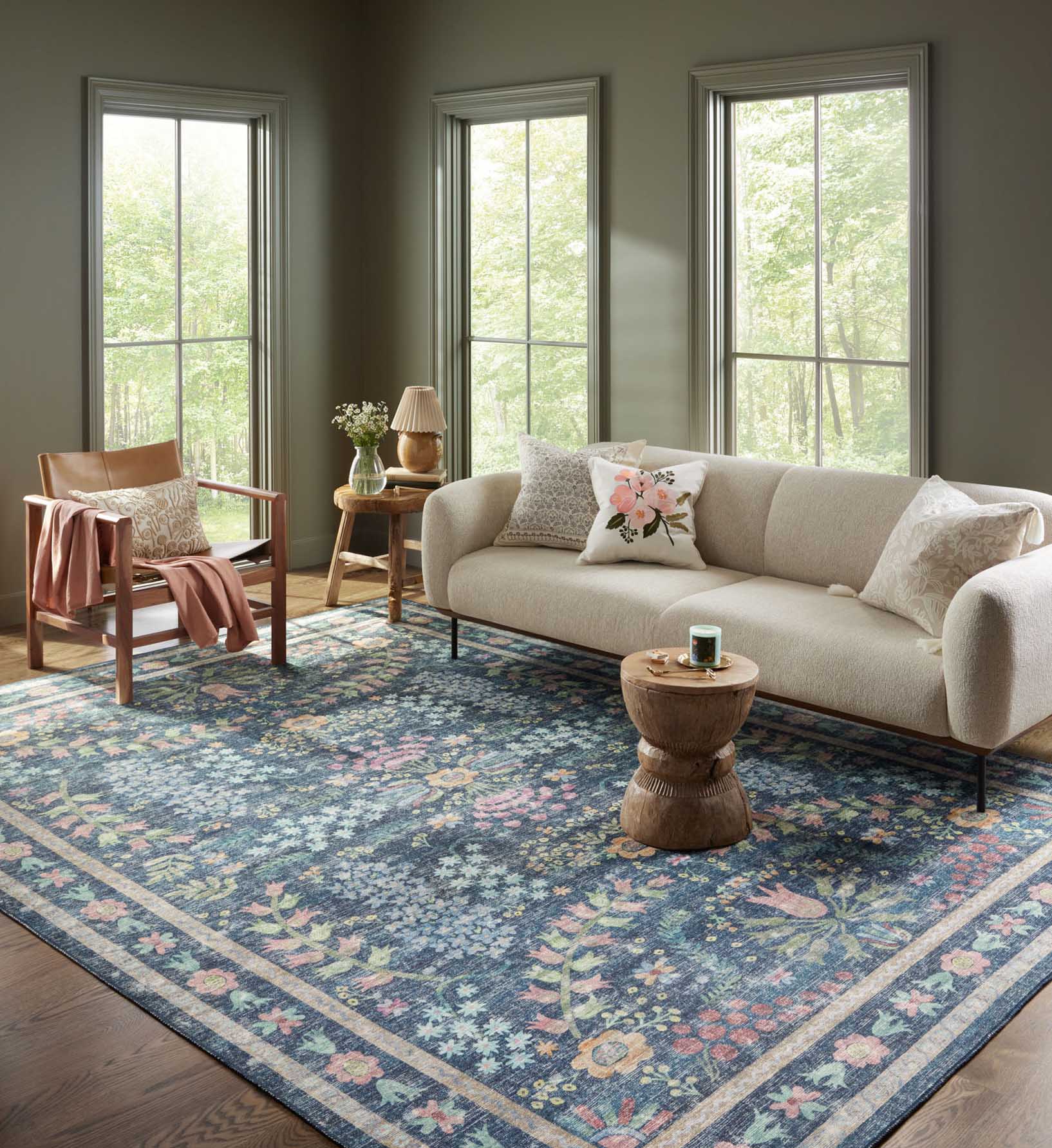 Cloverpaperco™ - Maison Frances Power Loomed Rug - Blue Multi