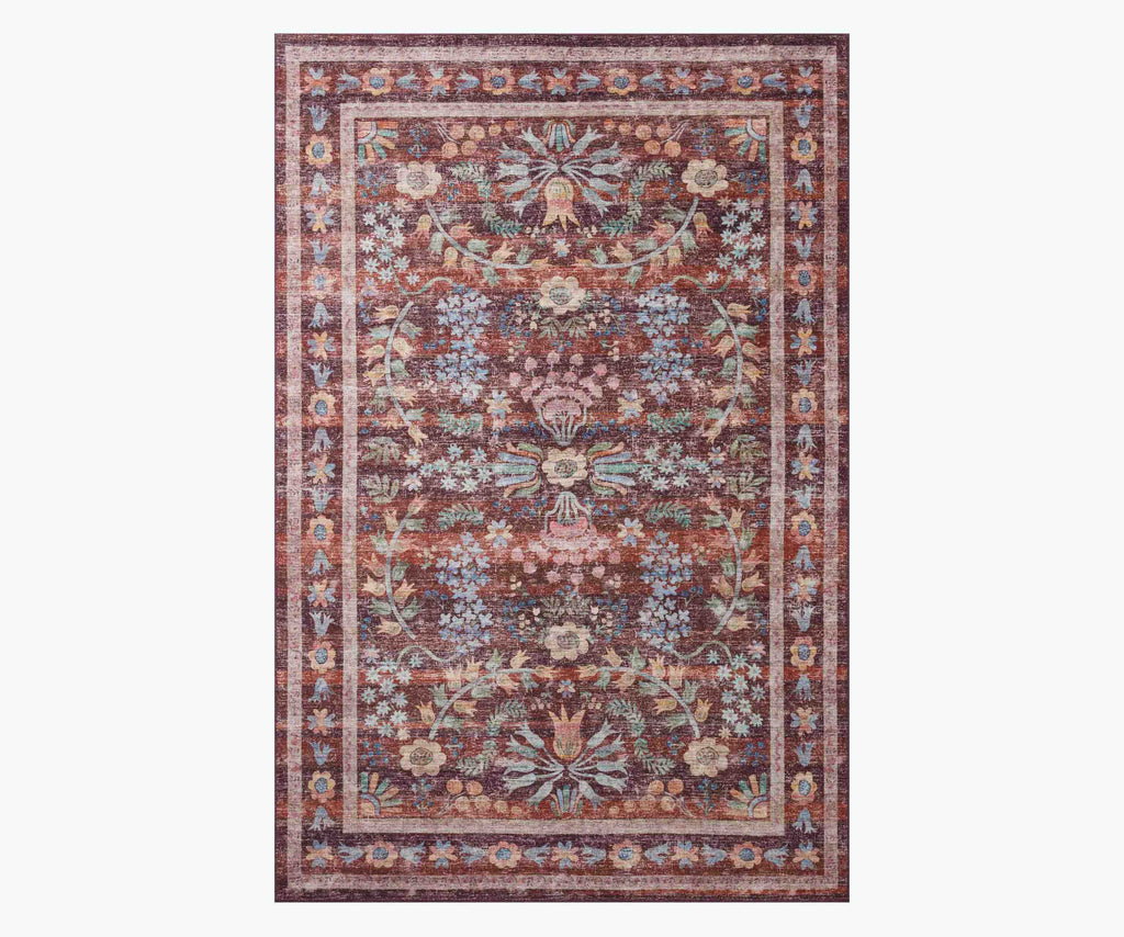 Cloverpaperco™ - Maison Frances Power Loomed Rug - Burgundy