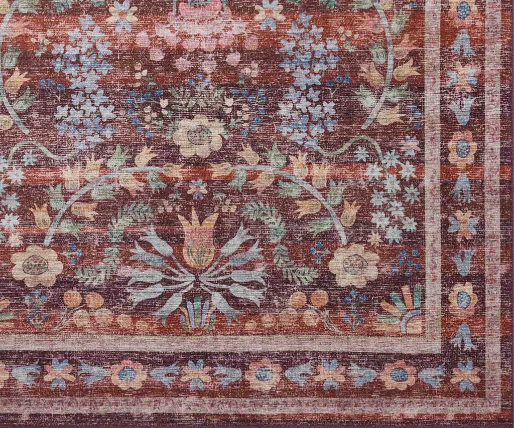 Cloverpaperco™ - Maison Frances Power Loomed Rug - Burgundy