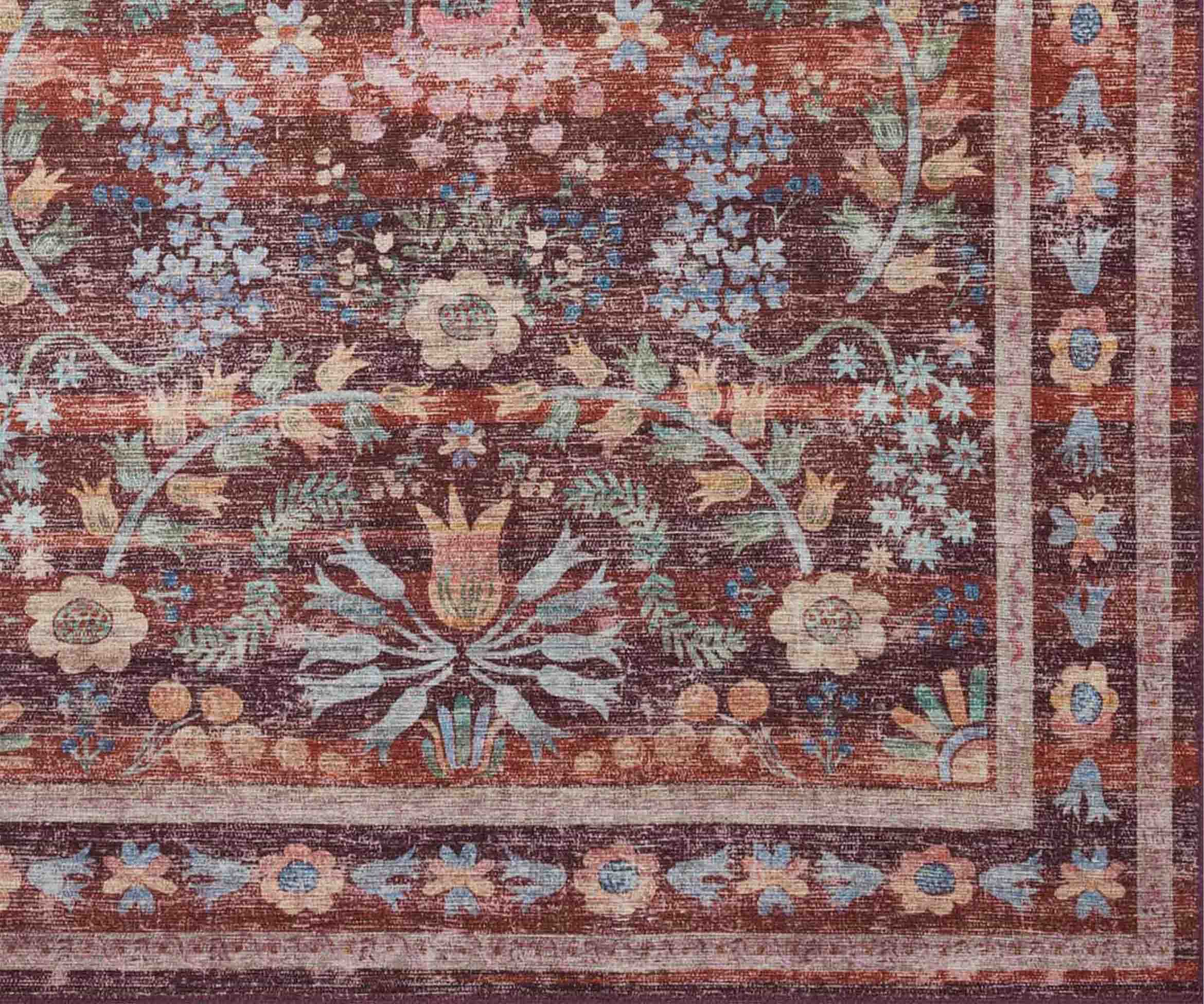 Cloverpaperco™ - Maison Frances Power Loomed Rug - Burgundy