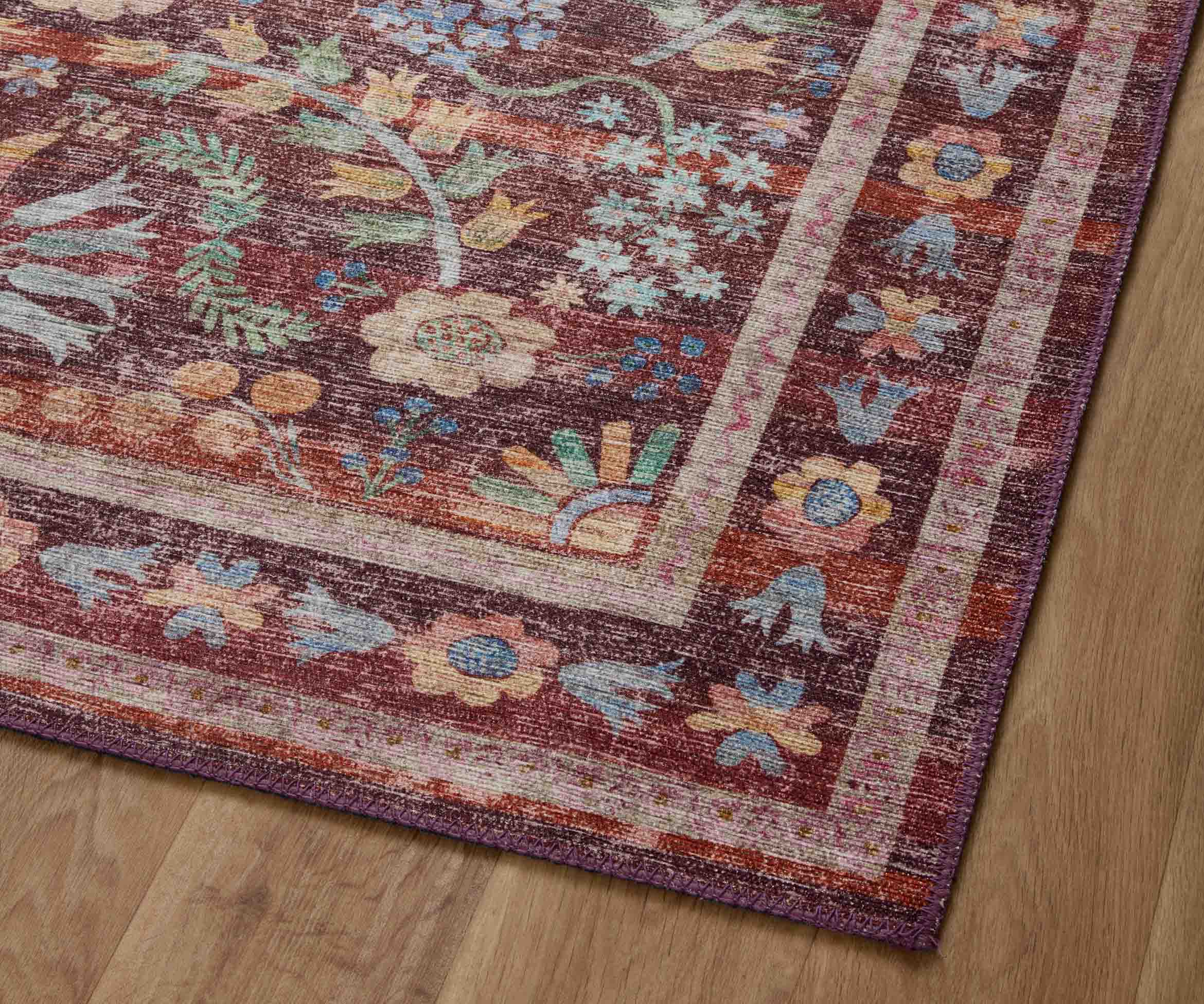 Cloverpaperco™ - Maison Frances Power Loomed Rug - Burgundy