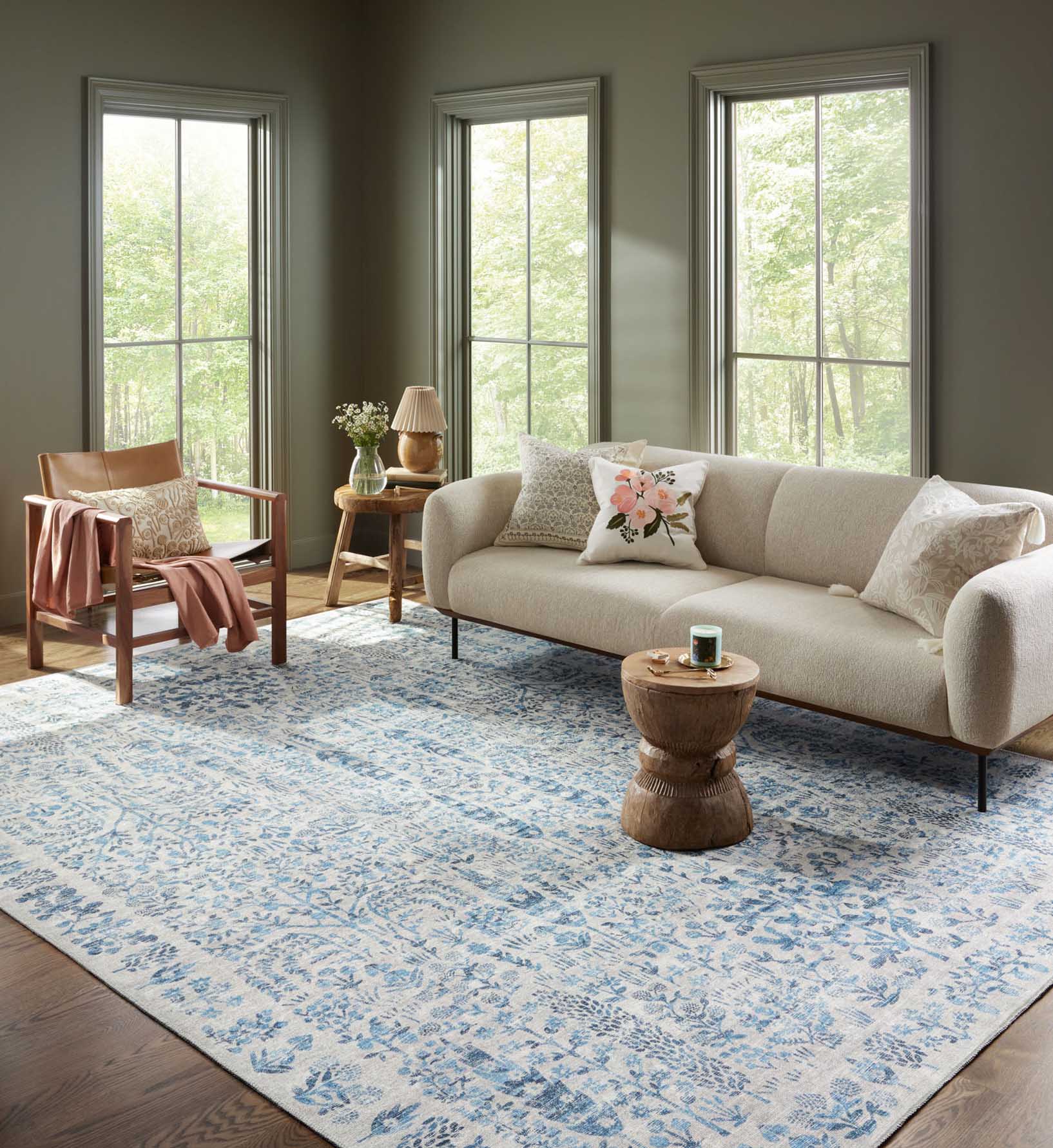 Cloverpaperco™ - Maison Grove Power Loomed Rug - Blue