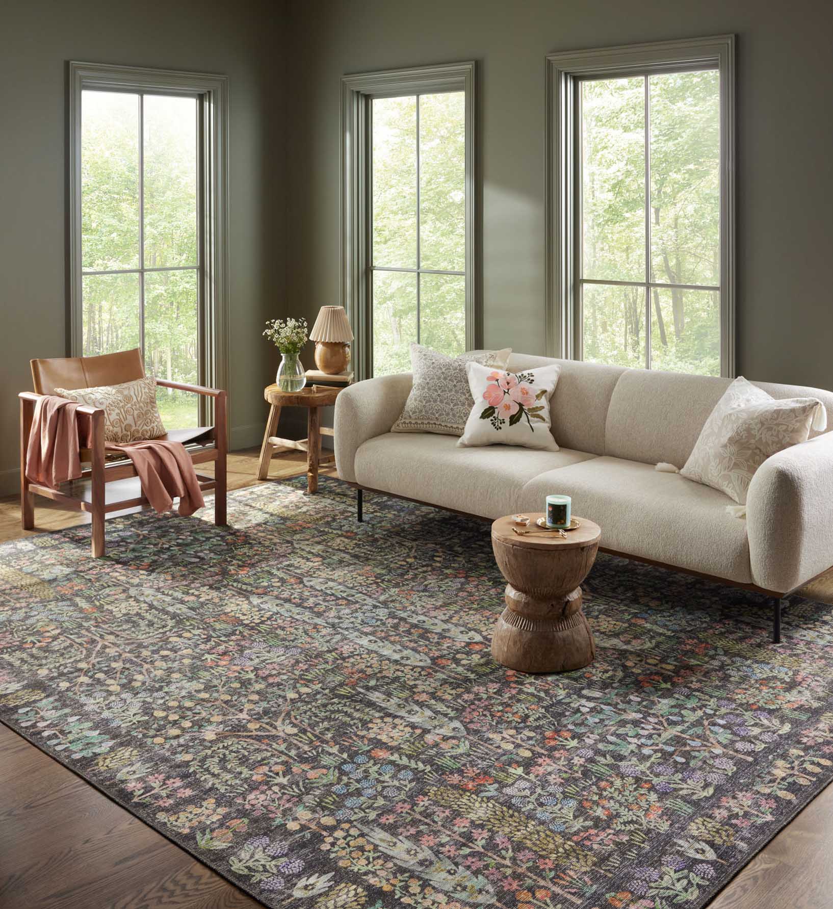 Cloverpaperco™ - Maison Grove Power Loomed Rug - Charcoal