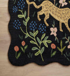 Cloverpaperco™ - Menagerie Wool-Hooked Rug - Black