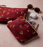 Cloverpaperco™ - Quilted Pouch Set - Ditsy Dahlia