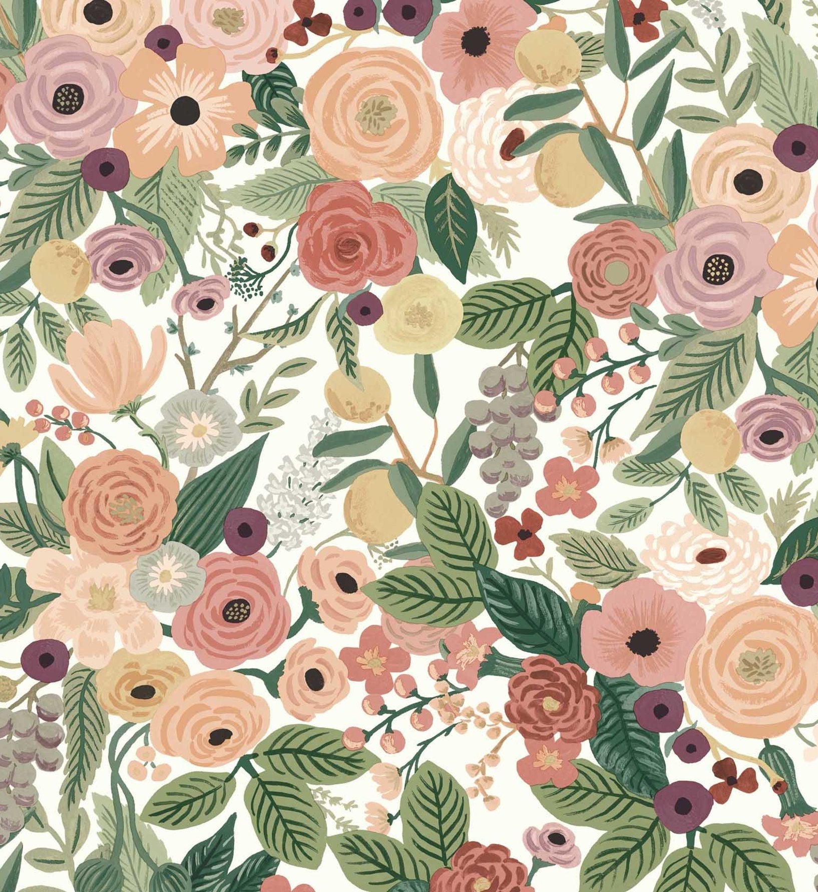 Cloverpaperco™ - Garden Party Wallpaper - Burgundy Multi