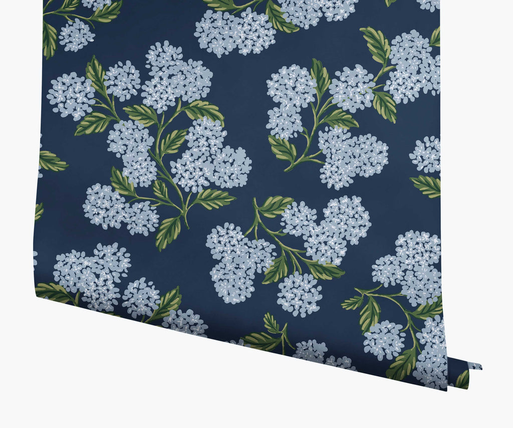 Cloverpaperco™ - Hydrangea Wallpaper - Navy