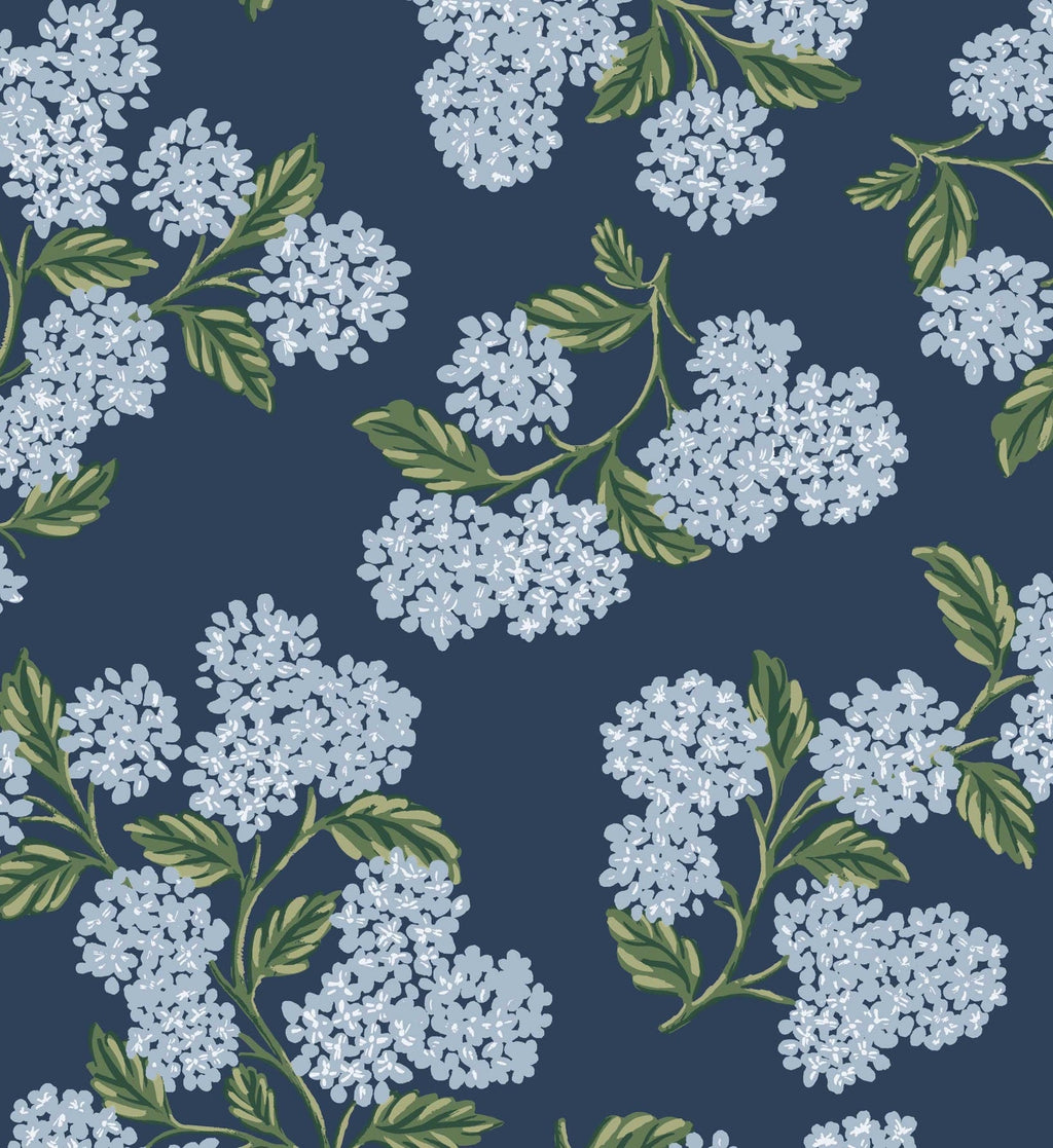 Cloverpaperco™ - Hydrangea Wallpaper - Navy